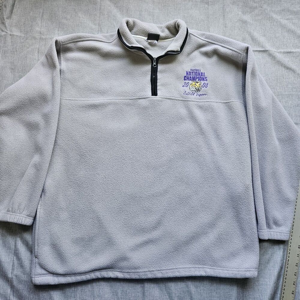 Y2k Vintage Mens XL Active LSU Tigers National Championship Heather Gre pullover